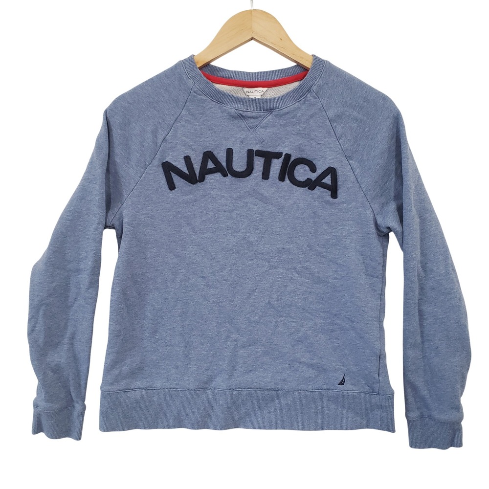Nautica Mens‎ Crew Neck Long Sleeve Pullover Sweatshirt Blue Size M Coastal Prep